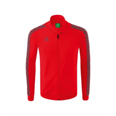 Erima Team Tracktop Essential Sports Jacket - comfortable, ribbed cuffs, side pockets - red/grey Men